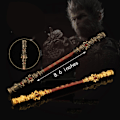 Pikkukuva 2 / 8: Black Myth ja Wukong -peli Qi Tian Da Sheng Ru Yi Jin Hoop Stick Kaikki metalliset käsityökoristeet (22 cm)