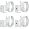 Miniatyrbilde 1 av 3: Lader - Hurtiglader 20W USB-C - Adapter + Kabel 2m Hvit 4-pakning