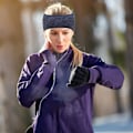Miniatyrbillede 6 af 6: 2 Stk. Løbe Pandebånd Fleece Ørevarmere Pandebånd med Hestehalehul Termiske Ørevarmer til Sport Løb Cykling Vinter Pandebånd