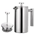 Miniatyrbild 1 av 4: 350ml/800ml/1000ml Fransk Press Kaffebryggare Rostfritt Stål Dubbelväggig Isolerad Kaffebryggare PotBY 1000ml 1000ml