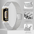 Miniatyrbild 4 av 7: Kompatibel med Fitbit Charge 5-band för kvinnor och män, justerbart armband i metallnät med milanesisk ögla, ersättningsband för Fitbit Charge 5
