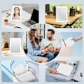 Miniatyrbild 6 av 6: Bärbar Belyst Sminkspegel, 3 Färglägen, Dimbar Touchskärm, LED Fällbar Kosmetisk Spegel med Belysning för Bord White