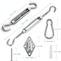 Miniatyrbillede 2 af 7: Markise Fastgørelsessæt, Kraftig Solsejl Rustfrit Stål Hardware Kit til Have Trekant og Firkant, Solsejl Fastgørelses Tilbehør carabiner-2