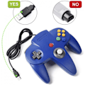 Miniatyrbild 4 av 4: Retro USB-handkontroll för N64-spel, N64 Klassisk USB-handkontroll Guld Gold