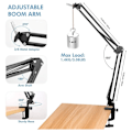 Miniatyrbilde 3 av 5: Mikrofonarm, Mikrofonstativ Bordstativ, Justerbar Suspe
