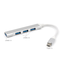 Pikkukuva 5 / 5: Metallinen Usb C Hub Type C - 3x Usb 2.0 + Usb 3.0 4 Portin Adapteri Fo