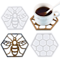 Miniatyrbillede 3 af 5: Epoxy Coaster Form Bi Honningkage Form DIY Agat Coaster Måtte Hjem