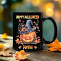 Miniatyrbild 5 av 6: Charmig Personlig Halloween Pumpa Mugg – Perfekt för den Spöklika Säsongen, Anpassad Design för Barn och Vuxna (325ml) 4
