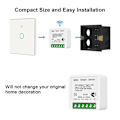 Miniatyrbilde 2 av 5: 2 stk. Wifi Smart Bryter Lysbryter, App Fjernkontroll, Stemmestyring