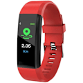 Miniatyrbillede 1 af 2: Fitness Trackere med puls, søvnmonitor, iltmætning, skridttæller & SMS-opkaldsnotifikation Sundhedstræningsur Red