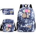 Miniatyrbild 1 av 7: 3 st Kawaii Pusheen katt-ryggsäckar tecknad Pusheen cosplay skolväskor pojkar flickor pennfodral lunchväska reseväska barn födelsedagspresent 11 11