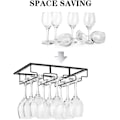 Miniatyrbillede 2 af 5: Vinglasstativ - Vinglasholder til under skab Stemware Vinglas Opbevaringsbøjle Metal Organizer til Bar Køkken Sort