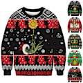Miniatyrbild 2 av 3: Grinch Jultröja - Par Unisex Rundhals Långärmad A - XL A XL