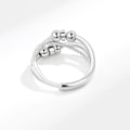 Miniatyrbillede 4 af 5: #Sølvring til kvinder mod stress, roterende angstring, justerbar#