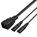 Miniatyrbild 2 av 5: 3-stiftskontakt Iec320-c20 Till Iec320-c7+c7 Konverter Adapter Ström