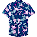 Pikkukuva 2 / 6: Miesten Havaiji-paita ja shortsit, normaali istuvuus, lyhythihainen, rento, hauska Flamingo-rantapaitasetti 4XL