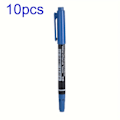 Miniatyrbillede 1 af 9: Permanent Markering Pen 0.8/2mm Spids Dobbelt Hoved Vandtæt Sort Blå Rød Pen Til Student Papir Stål CD Glas Klud Farve Kontor Skoleartikler Blå Blue