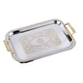 Nordisk serveringsbrett i rustfritt stål med håndtak Elegant rektangulær kaffebar Matholder Dessert Display Plate Decor Gull M Gold M