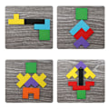 Miniatyrbild 8 av 8: Träpusselspel Tetris, Pedagogisk Leksak för Barn, Kognitiv Utveckling, Perfekt Present