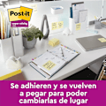 Miniatyrbild 2 av 6: Post-it Super Sticky Notes, Kanariegula, 76 mm x 76 mm, 90 ark/block, 4 block/förpackning + 2 GRATIS - Extra klibbiga lappar för att göra-listor och påminnelser