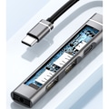 Miniatyrbillede 5 af 11: Type-C Dockingstation til 3,5 mm Jack USB2.0 TypeC HUB 4-i-1 Splitter USB C Adapter til UDisk Tastatur Grå 0,03