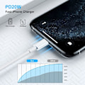 Miniatyrbild 5 av 7: 2-pack 2m 20W USB C PD snabbladdning, typ C-port