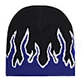 Miniatyrbild 1 av 3: Tjock Varm Öronmuff Beanie Hatt Män Vinter Flamma Tryck Cykling Stickad Hatt Kläder Tillbehör Blå blue