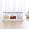 Miniatyrbild 3 av 6: Transparent kryddbox, 3 transparenta kryddförvaringsbehållare för kryddor, salt, sockerflaskor, kryddburkar (med sked)