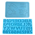 Miniatyrbillede 1 af 5: Bakke Engelsk Alfabet Silikoneform Nummer Resin Form Til Hjemmet D