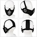 Miniatyrbillede 7 af 9: Mesh Maske, Halv Ansigt Mesh Masker med Ørebeskyttelse til CS/Jagt/Paintball/Skydning Black