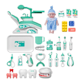 Miniatyrbild 5 av 5: Läkarleksakssats för pojkar och flickor, simulerad medicinsk behandling för barn, lekstuga, barnprylar, institutionella gåvor green