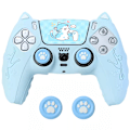 Miniatyrbillede 1 af 3: Blå Kattepote PS5 Controller Skin Skridsikker Silikone Beskyttelsesetui Blue