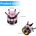 Miniatyrbillede 2 af 5: Dækventilhætter, 4 stk. Håndlavede Bling Rhinestone Bilventilhætter, Støvtætte Dækventilhætter Black/Pink
