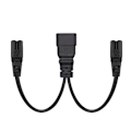 Miniatyrbillede 5 af 5: 3-benet stik Iec320-c20 til Iec320-c7+c7 konverter adapter strøm