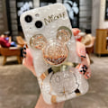 Miniatyrbilde 8 av 10: Tegneserie-deksel til iPhone og Bling Glitter Telefonstativ Søtt Telefondeksel til Jenter Kvinner Minnie iPhone 13 Minnie iPhone 13