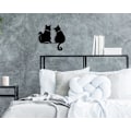 Miniatyrbild 6 av 7: Metallväggkonstdekor, minimalistisk katt leker med fjäril rolig metallväggkonst, moderna abstrakta linjeritningar husdjursskulpturer för vardagsrum. Two cat