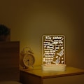 Miniatyrbillede 5 af 8: Gaver til Søstre, 3D Natlampe Jeg Elsker Dig Søster LED Illusions Bordlampe til Pige