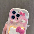 Miniatyrbilde 3 av 6: Kawaii iPhone-deksel - Søtt katte-tegneserie TPU-telefondeskel med airbag-stativ, designet for jenter og kvinner iPhone 13 iPhone 13