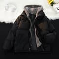 Vinterjackor, lös tjock fleece, bomullsvadderade jackor, huvförsedda bomullsvadderade jackor black 5XL