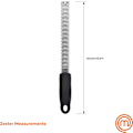Miniatyrbillede 6 af 7: Citron Zester Rivejern Mikro Planlægningsværktøj til Zestning af Citrusfrugter, Parmesanost, Chokolade og Mere, Rustfrit Stål, Sort