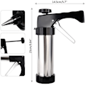 Miniatyrbillede 4 af 7: Cookiepresse i rustfrit stål, sprøjtepistol, cookiesæt med 8 cookieplader og 8 dyser til jul, fødselsdag, gør-det-selv cookie maker