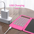 Miniatyrbilde 5 av 8: Enkel Kalkulator og LCD Skrivebrett 6.5 Tommer Kalkuler og Ta Notater (Rosa) pink
