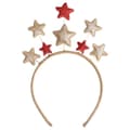 Glitter Stjerne Hårbøyle - Søt Stjerne Hodebånd Hodeplagg Jul Bursdagsfest Krone Tiara Hårpynt Hår (Rød)