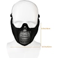 Miniatyrbillede 8 af 9: Mesh Maske, Halv Ansigt Mesh Masker med Ørebeskyttelse til CS/Jagt/Paintball/Skydning Black