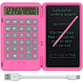 Miniatyrbilde 1 av 8: Enkel Kalkulator og LCD Skrivebrett 6.5 Tommer Kalkuler og Ta Notater (Rosa) pink