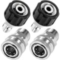 4-pack högtryckstvättadapter M22 14mm till M22 rostfritt stål, 5000 PSI