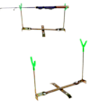 Miniatyrbillede 5 af 5: Udendørs Isfiskestang Dobbelt-Holder Stativ 360 Graders Rotation Y Form