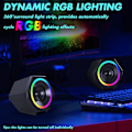 Miniatyrbild 4 av 5: Datorhögtalare 10w Gaming PC Högtalare USB-driven med Förbättrad Bas, Regnbåge