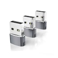 Miniatyrbild 1 av 5: USB till USB C-adapter, USBC hona till A hane OTG-laddare typ C-omvandlare för Apple Watch Ultra iWatch 7 8 9 10, iPhone , Plus Pro Max, AirPods 3 grey 3pc