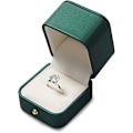 Miniatyrbillede 1 af 5: Smuk Sortligende Grøn Ringæske Premium Læder Ringbæreræske til Bryllup, Frieri Smykkegaveæske